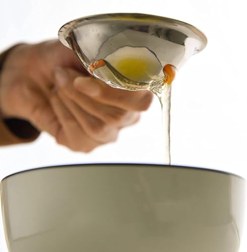Image of Egg Separator Egg Yolk White Filter Food Grade Egg Divider Stainless Steel Egg Sieve Kitchen Gadget Cooking /Baker Tool Egg Extractor (13 x 7 x 2.8 cm)