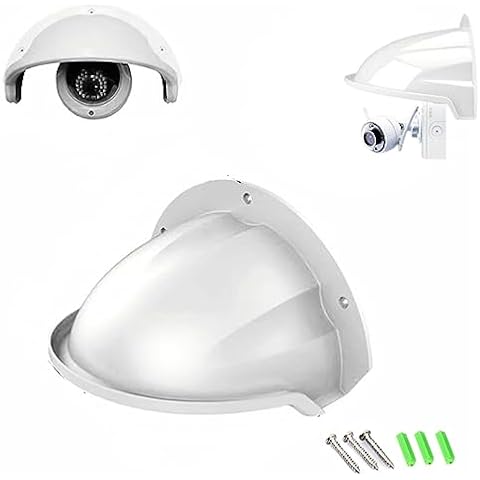 BeElion Universal Sun Rain Shade Surveillance Camera Shield Protection Cover for Nest/Ring/Dome/Bullert Outdoor CCTV Security Camera Protector (White) Cover