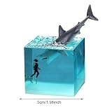 Fiorky Morski wieloryb Ozdoba z lekkim wielorybem Diver Lampka nocna Kostka Beluga Orka Megalodon na półkę na biurko (Megalodon)