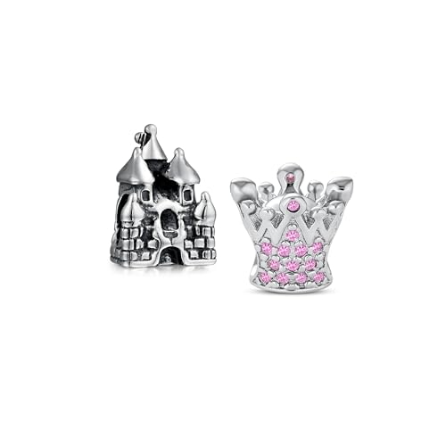 Charms de castillo real rosa fucsia para personalizar tu pulsera en el día a día