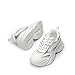 DREAM PAIRS Women's Platform Chunky Fashion Sneakers Jaxon Walking Lace-Up Comfortable Dad Sneakers Workout Sport Work Casual Tennis Shoes,Size 7,White-Silver Glitter,SDFN2406W