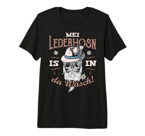 MEI Lederhosn is in da Wäsch T-Shirt Trachtenshirt Herren Premium T-Shirt