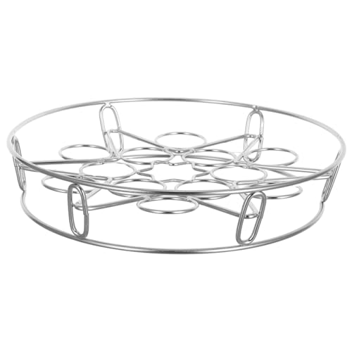 Toyvian 卵 蒸し器 キッチン 蒸し トレイ ステンレス スチール 蒸し器 トレイ 卵 蒸し 五徳 ラウンド バスケット 積み重ね可能 ト