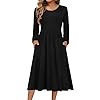 Zeagoo Long Sleeve Dresses for Women 2025 Fall Winter Casual Flowy A-Line Boho Midi Party Long Dress with Pockets