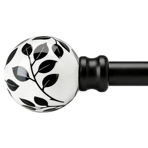 Tringle à rideaux réglable métal noir pour fixer sans recouper