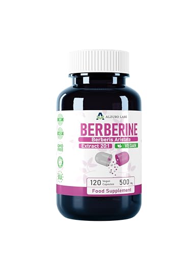 Alzuro Labs Berberina | 10.000mg equivalente (500mg 20:1 Extracto Berberis Aristata) | 120 cápsulas veganas | Alta dosis | Suministro de 4 meses | Probado en laboratorio | Certificado GMP