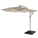 Produktbild Mendler Ampelschirm Acerra, Sonnenschirm Sonnenschutz, Ø 3m neigbar, Polyester/Stahl 11kg mit Ständer - creme