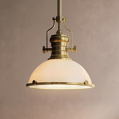 ALOADECOR 10" Modern Industrial Iron 1-Light Dome Pendant Light
