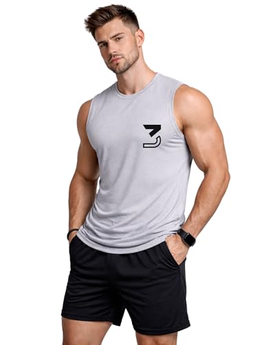 Image of 3Colours RGB Fitness Designer Gym Stringer Vest, Gym Vest, Racer Y Back, Sports Tank Tops, Sando for Men C Cut-3 Logo