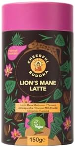 Cheerful Buddha Superfood Lion's Mane Latte - A Delicious Caffeine-free Alternative to coffee | Boosted with Superfoods | No Jitters | No Sugar | Turmeric latte |150g