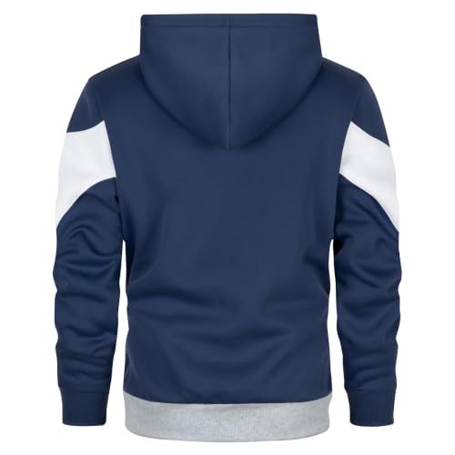 Image of DUOFIER Men's Hoodies Zip Front Sweatshirt Color Blocking Hooded