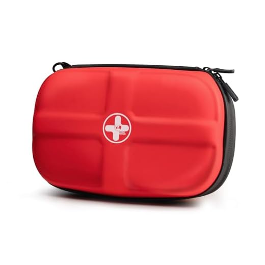 RHINO RESCUE EVA First Aid Kit, Small Waterproof Emergency Hiking First Aid Kit for Backpacking, Medical Kit for Travel, Home, Car, College Dorm Room, Camping, Boat, Back to School (Red)