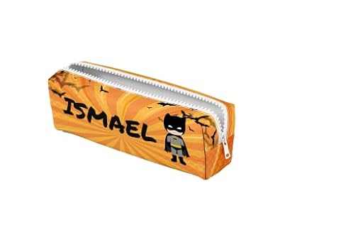 ZPUBLI+ Estuches Escolares de 22 cm Personalizados con Nombres, Fechas, Frases etc. Estuche Personalizado básico para el Colegio con Dibujos Originales. (Batman) | Ya disponible en tu tienda friki favorita! En mundofriki.es!