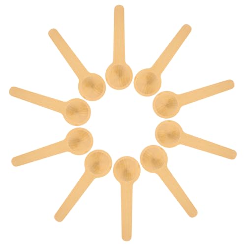 FRCOLOR 10個 ミニ木製計量スプーン 多用途コーヒースプーン 食洗機対応 家 レストラン向け