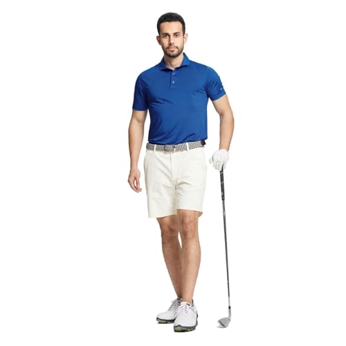Men’s Short-Sleeve Quick Dry Performance Lightweight Pinstriped Collared Polo Shirts for Men (Various Colors) - image 2