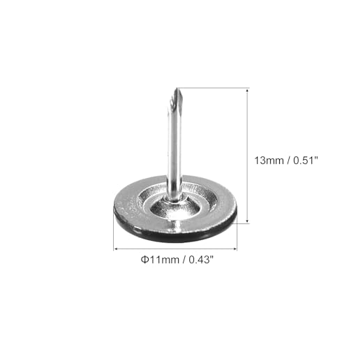 QUARKZMAN 50 Stück Polsternägel, 11 mm x 13 mm, flacher Kopf, dekorative Möbelnägel, Reißnägel für Möbel, Sofa Kopfteile, Schwarz