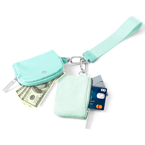 Image of Mum's Memory Mini Zip Around Wristlet Wallets for Women -KeyChain Wallet with Detachable Dual Pouch Wristlet -Key Chain Coin Purse Small Wallets