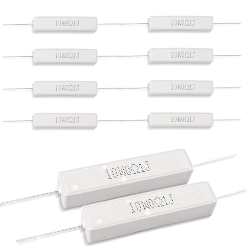 Innfeeltech 10 Piezas 10W 5% Tolerancia 0.. 1 ohm Resistencia de cemento cerámico para proyectos de bricolaje y experimentos