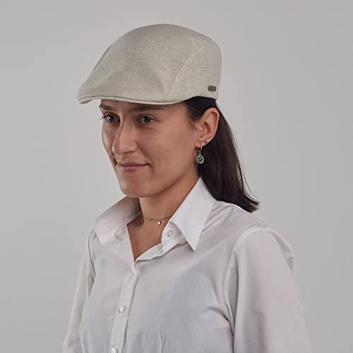 Sterkowski Gecko Cap | 100% Linen Flat Cap For Men And Women | Newsboy Hats For Men Flat Caps Hats For Men Gatsby Hats For Men Irish Hats For Men Paperboy Hats For Men Summer Flat Cap 61 Cm Beige #TOP4
