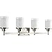 Progress Lighting P2998-09 Alexa Collection 4-Light Vanity Fixture, Brushed Nickel