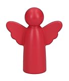 Butzon & Bercker Engel-Figur zur Konfirmation - Handschmeichler und Glücksbringer aus Feinmetall in rot-matt zum Aufstellen, auf Backcard im Organzabeutel. Ideal als christliches Geschenk