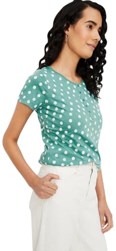 Image of Max Women Cotton Blend Solid Regular Fit T-Shirt