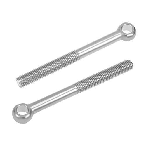 Image of uxcell M14 x 140mm Machinery Shoulder Swing Lifting Eye Bolt 304 Stainless Steel Metric Thread 2pcs