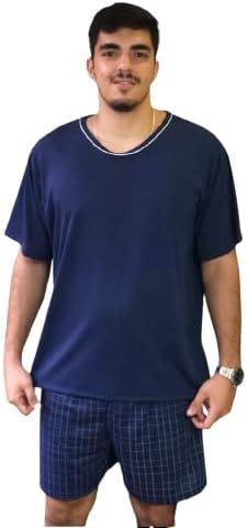 Pijama Masculino Camisa e Short estampado Conjunto de Verão