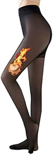 HonTaseng Women Extra Thick Thermal Tights, Warm Winter Fleece Lined Tights, Elastic Fake Translucent Pantyhose for Women Ladies (Black 300g, M-L)