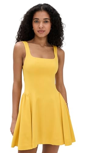 alice + olivia Women's Vera Fit and Flare Mini Dress, Golden Hour, 8
