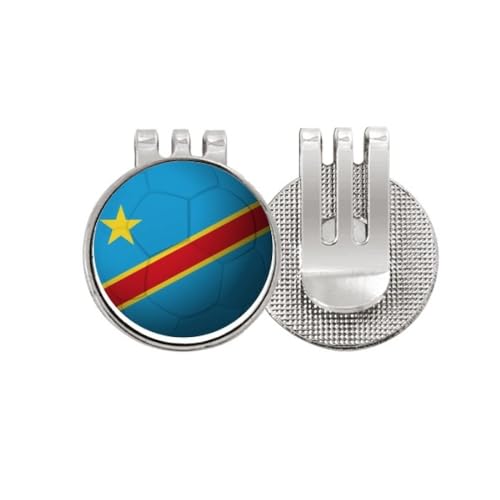 Marqueur de balle de golf drapeau national Congo accessoire émail pour joueur de golf