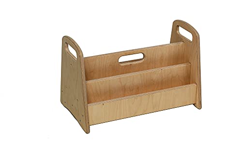 Montessori Bücherregal Medium - Kinderaufbewahrung Bücherregal - Leicht zugängliches Holz Bücherregal - Aufbewahrung mit Holzregalen zum Schutz Ihrer Kinderbücher - Perfekte Höhe für Kinder Cover