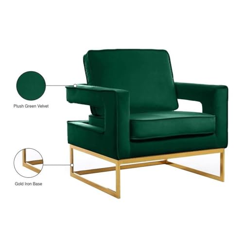 Sillón Terciopelo Verde Base Dorada miniatura 5