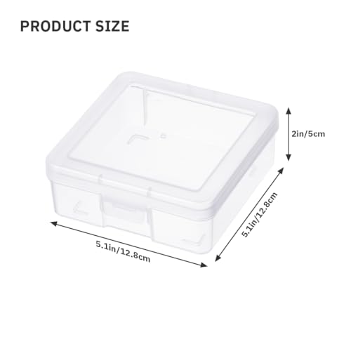 Naivees 12 Pack Storage Containers with Latching Lid 5" x 5"x 1.9" Small Plastic Clear Stackable Boxes for Office and Beauty by Naivees - Used condition - Image 2