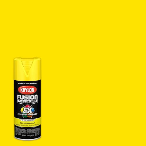 Image of Krylon Fusion All-In-One Adhesive Spray Paint for Indoor /Outdoor Use, 12 oz, Sunbeam