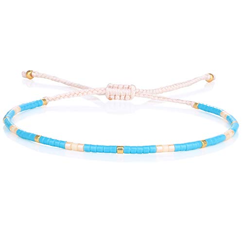 Image of KELITCH Boho Women Crystal Shell Beaded Friendship Bracelets Handmade Strand Bracelet Bangles Jewelry