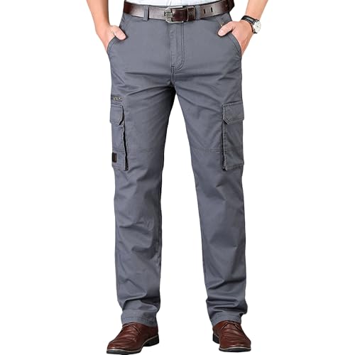 Pantalon cargo homme fluide à taille élastique et poches multiples