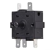 Interruptor de calentador eléctrico, 3 pines, 5 pines, 250 V, 16 A, selector de piezas de calentador eléctrico para ventilador, horno, control de radiador lleno de aceite (5 pines)