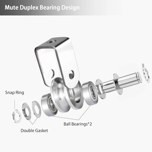 SHINICO Cable Pulley Wheel Heavy Duty, Fixed Pulley Block, Bearing Inside, for Pulley System Gym Equipment, Lifting, Winch, Loading 1000lb 2Pack