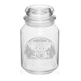 MIP 26 oz Glass Candy Jar Storage Jar Gift Cat UFO Abduction Funny
