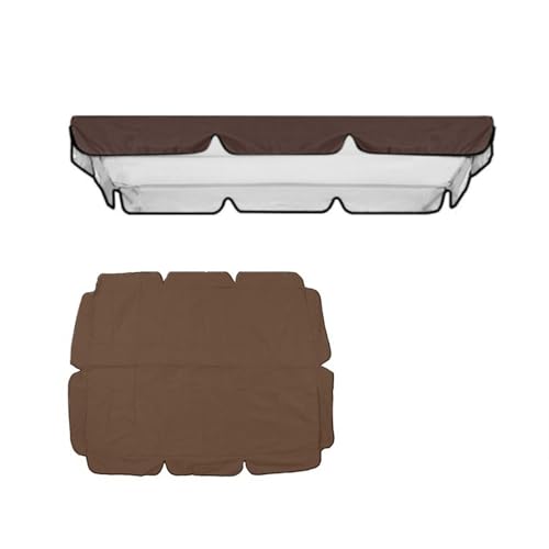 Auvent de rechange pour balancelle de jardin Hollywood - 249 x 185 cm - Mobilier d'extérieur - Auvent imperméable - Convient à différentes tailles de balançoire (marron)
