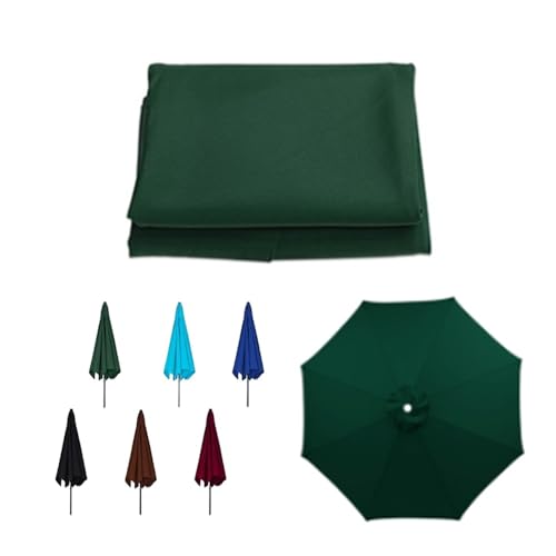 Ersatzdach für 270 cm Gartenschirm, UV-beständig, für Pavillon, Pool, 8 Rippen, passend für 250/300 cm große Regenschirme, grüne Farbe, langlebiges Outdoor-Zubehör