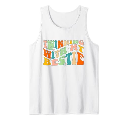 Twinning With My Bestie Funny Twin Matching Twins Day Friend Tank Top