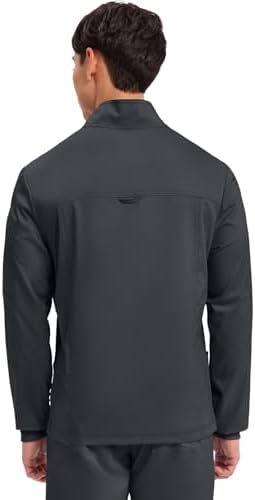 Scrub Jacket Men's Zip Front Jacket with 5 Pockets, Bungee Loop, Rib-Knit Cuffs, Soft 2-Way Stretch Fabric - WW320