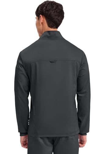 Cherokee Scrub Jacket Men's Zip Front Jacket with 5 Pockets, Bungee Loop, Rib-Knit Cuffs, Soft 2-Way Stretch Fabric - WW320