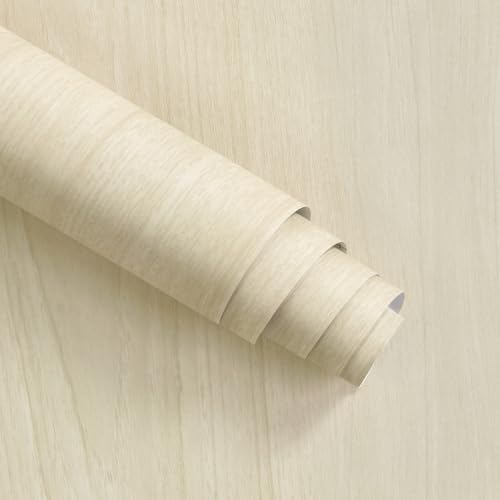 YURITIS 16"x118" Beige Wood Grain Contact Paper Self Adhesive No