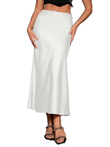 Trend Women's Summer Basic Skirt Solid Color Slim Fit Maxi Skirt Casual for Summer for Beach