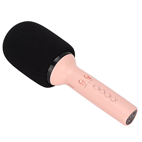 FOKH Microfone de karaokê, gravação de microfone portátil 1800 mA bateria carregamento USB com luz L