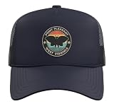 Point Pleasant WV Cryptids Cryptozoology Retro Funny Mothman Trucker Hat with Adjustable Mesh Back, Navy Blue