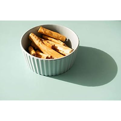 Waggo Ripple Ceramic Dog Bowl for Medium and Large Breeds - Modern with Matte Finish, Heavyweight Durable Pet Food and Water Dish Crock, Dishwasher Safe (Large, Cloud)